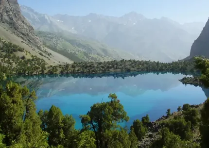 A turquoise lake in the Haft Kul valley, Tajikistan