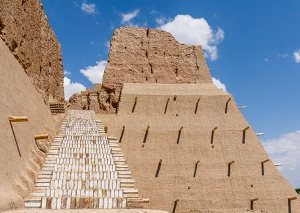 Reconstructed walls of an ancient Khorezm fortress near Khiva